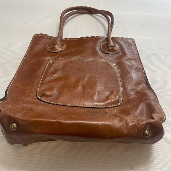 Patricia Nash Brown Tooled Leather Metallic Tote Bag - Picture 8 of 10